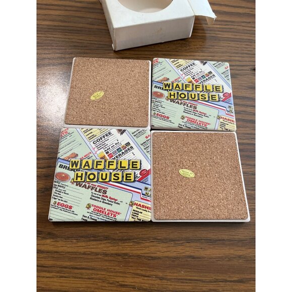 Waffle House ceramic absorbent coasters set of four - Picture 2 of 3